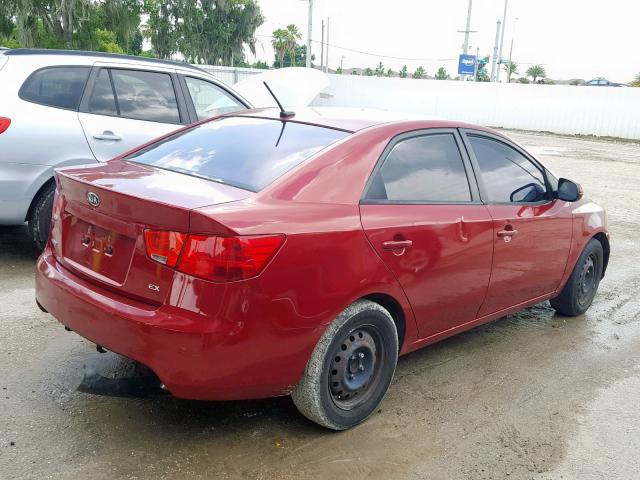 KNAFU4A24B5413788 - 2011 KIA FORTE EX RED photo 4