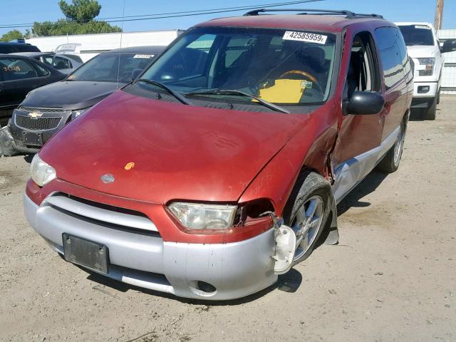 4N2ZN17TX2D809464 - 2002 NISSAN QUEST GLE RED photo 2