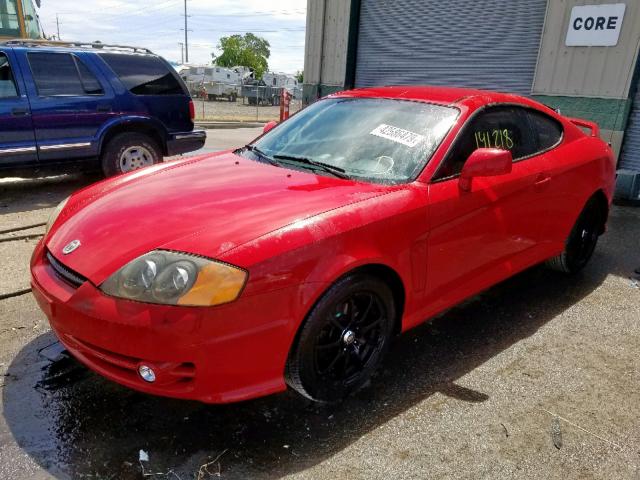 KMHHM65DX4U138788 - 2004 HYUNDAI TIBURON RED photo 2