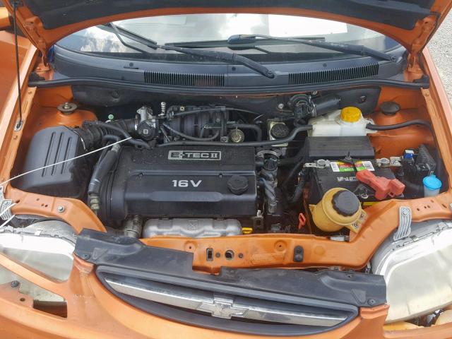 KL1TG52625B496901 - 2005 CHEVROLET AVEO LT ORANGE photo 7