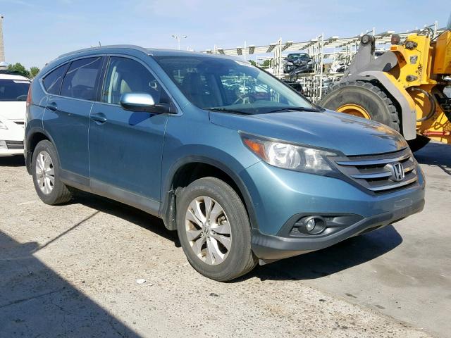 2HKRM4H76EH645766 - 2014 HONDA CR-V EXL BLUE photo 1