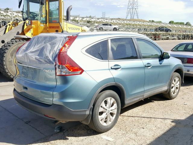 2HKRM4H76EH645766 - 2014 HONDA CR-V EXL BLUE photo 4