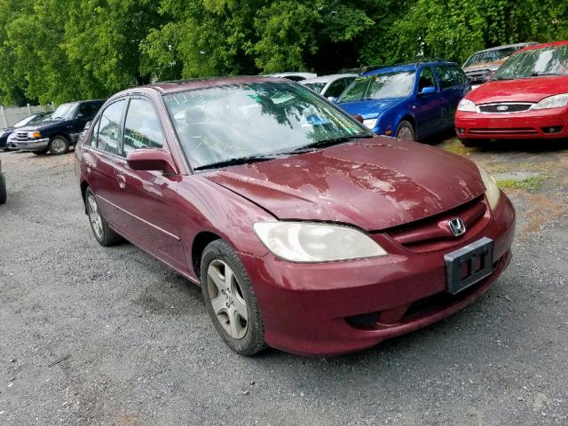 2HGES26784H509000 - 2004 HONDA CIVIC EX MAROON photo 1