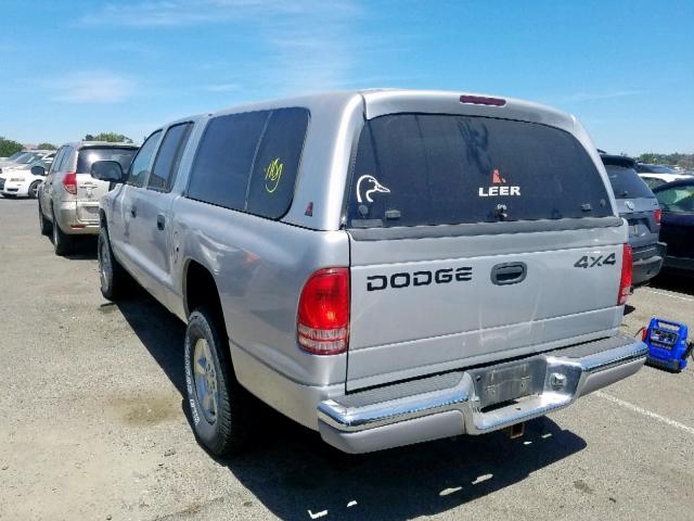 1B7HG2AZ81S258652 - 2001 DODGE DAKOTA QUA SILVER photo 3