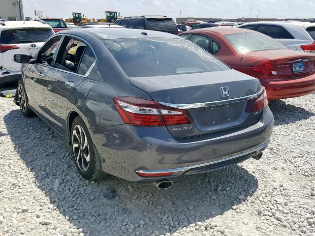 1HGCR3F82HA001188 - 2017 HONDA ACCORD EXL GRAY photo 3