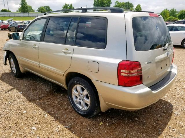 JTEGF21A020046748 - 2002 TOYOTA HIGHLANDER GOLD photo 3