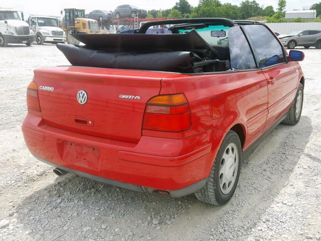 3VWCC21V41M803058 - 2001 VOLKSWAGEN CABRIO GLS RED photo 4