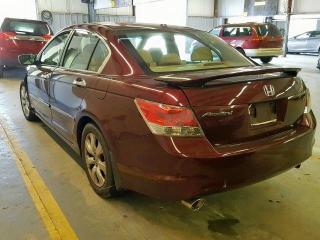 1HGCP36838A053256 - 2008 HONDA ACCORD EXL BURGUNDY photo 3