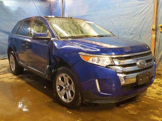 2FMDK4JC9DBB20648 - 2013 FORD EDGE SEL BLUE photo 1