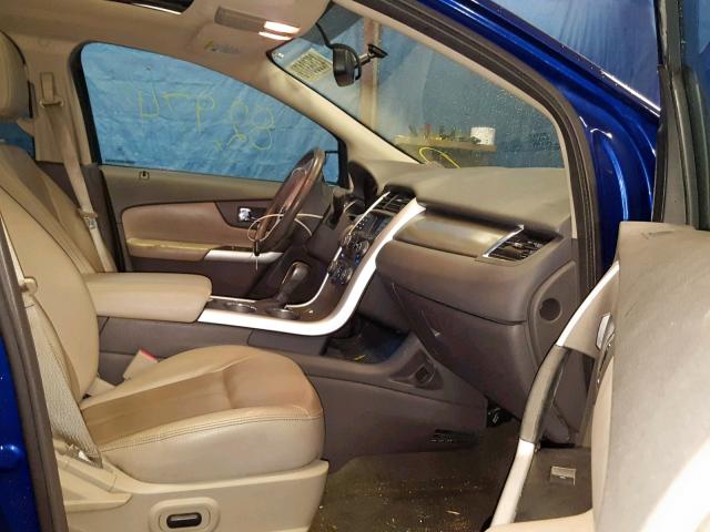 2FMDK4JC9DBB20648 - 2013 FORD EDGE SEL BLUE photo 5