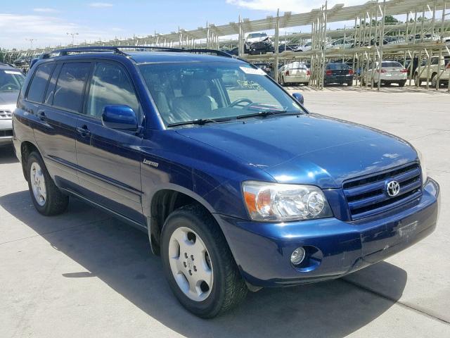 JTEEP21A760148980 - 2006 TOYOTA HIGHLANDER BLUE photo 1