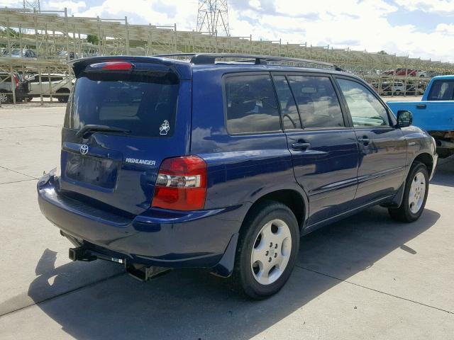 JTEEP21A760148980 - 2006 TOYOTA HIGHLANDER BLUE photo 4