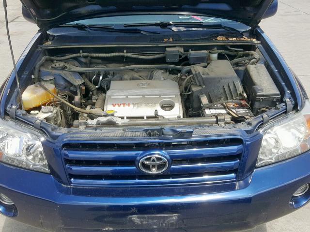 JTEEP21A760148980 - 2006 TOYOTA HIGHLANDER BLUE photo 7