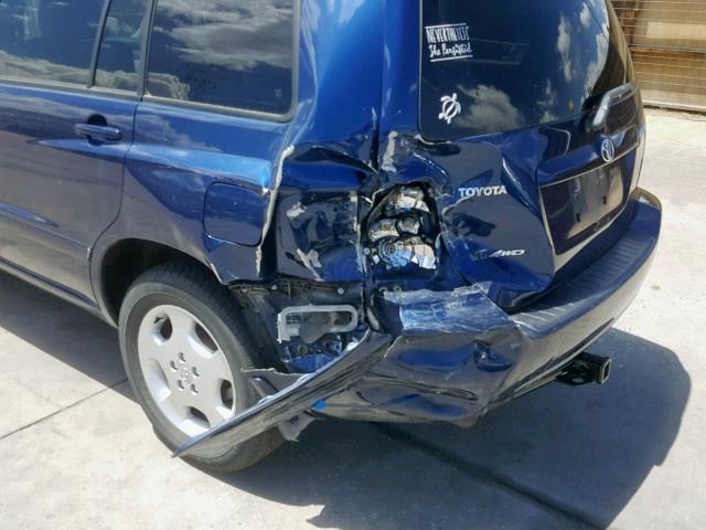 JTEEP21A760148980 - 2006 TOYOTA HIGHLANDER BLUE photo 9