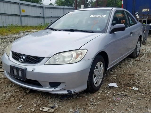 1HGEM21155L033158 - 2005 HONDA CIVIC DX V GRAY photo 2