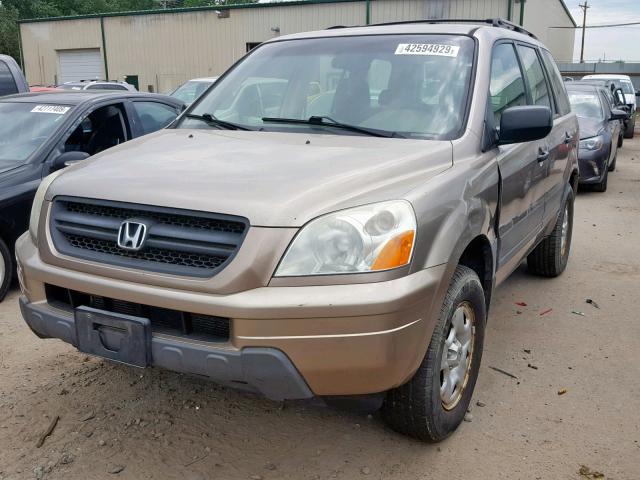 2HKYF18134H560902 - 2004 HONDA PILOT LX TAN photo 2