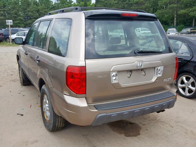 2HKYF18134H560902 - 2004 HONDA PILOT LX TAN photo 3