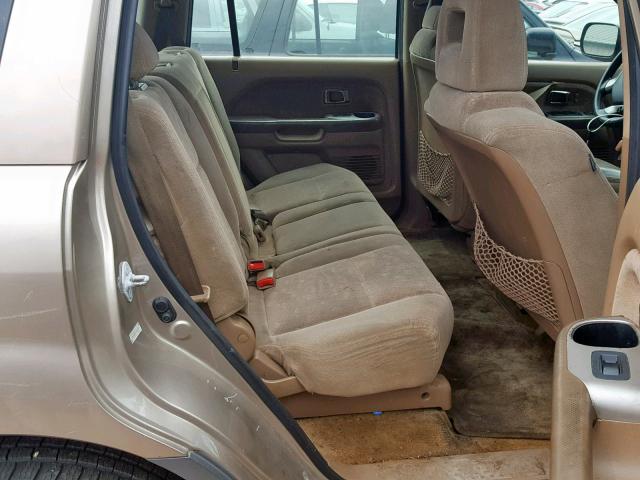 2HKYF18134H560902 - 2004 HONDA PILOT LX TAN photo 6