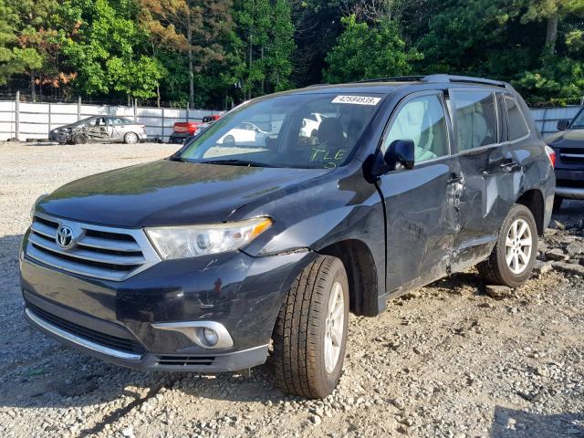 5TDZA3EH7DS033939 - 2013 TOYOTA HIGHLANDER BLACK photo 2