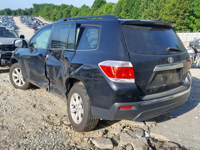 5TDZA3EH7DS033939 - 2013 TOYOTA HIGHLANDER BLACK photo 3