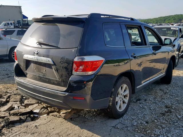 5TDZA3EH7DS033939 - 2013 TOYOTA HIGHLANDER BLACK photo 4