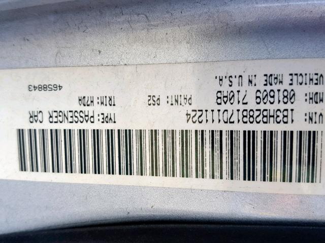 1B3HB28B17D111224 - 2007 DODGE CALIBER SILVER photo 10