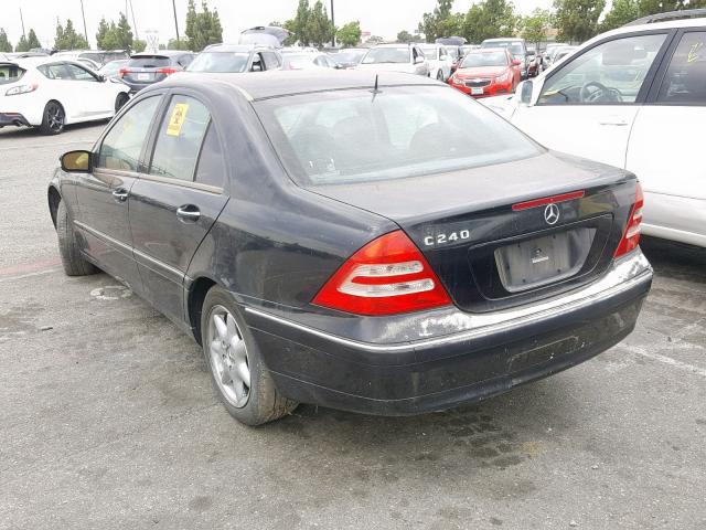 WDBRF61J22F279384 - 2002 MERCEDES-BENZ C 240 BLACK photo 3