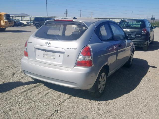 KMHCM36C39U137360 - 2009 HYUNDAI ACCENT GS SILVER photo 4