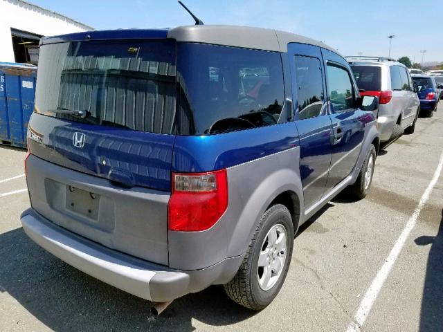 5J6YH28573L001795 - 2003 HONDA ELEMENT EX BLUE photo 4