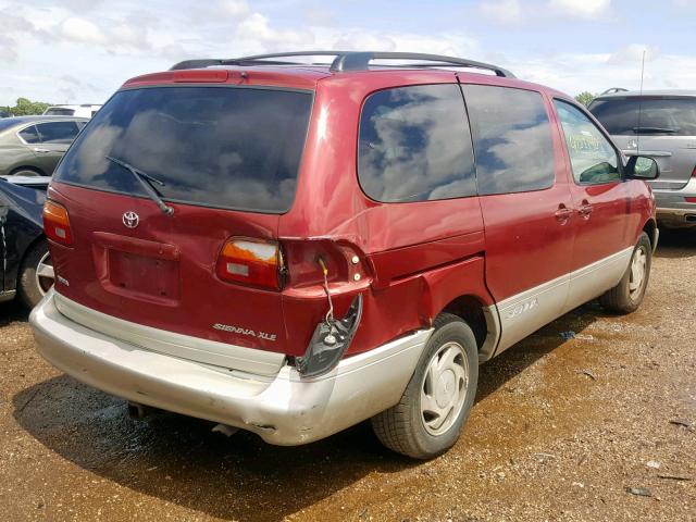 4T3ZF13C1YU275546 - 2000 TOYOTA SIENNA LE RED photo 4
