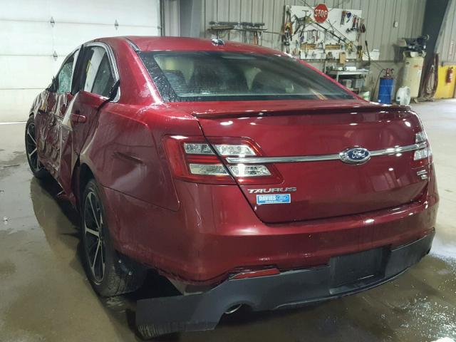 1FAHP2H88GG157495 - 2016 FORD TAURUS SEL BURGUNDY photo 3