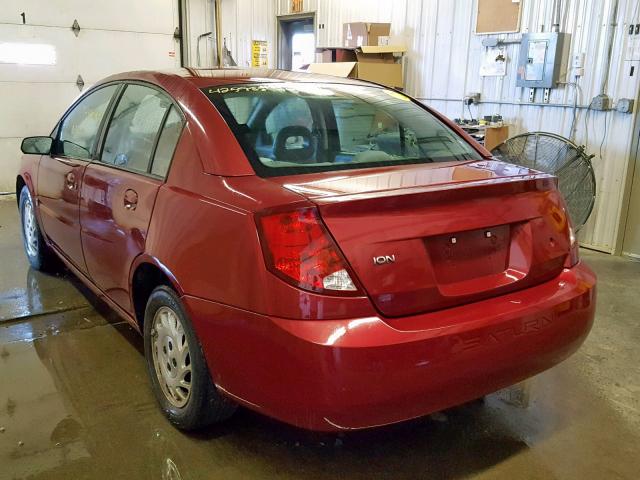1G8AJ52F84Z118261 - 2004 SATURN ION LEVEL MAROON photo 3