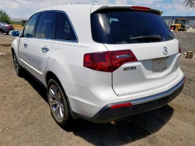 2HNYD2H82CH525469 - 2012 ACURA MDX ADVANC WHITE photo 3