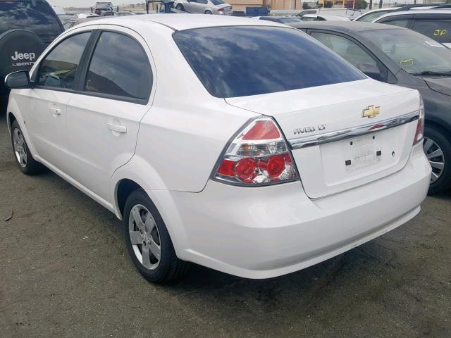 KL1TD56E59B604783 - 2009 CHEVROLET AVEO LS WHITE photo 3