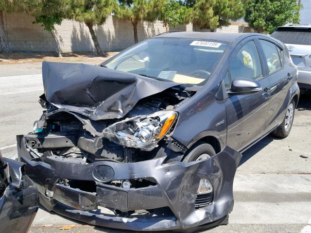 JTDKDTB30E1574668 - 2014 TOYOTA PRIUS C GRAY photo 2