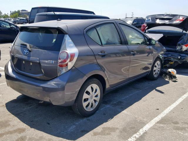 JTDKDTB30E1574668 - 2014 TOYOTA PRIUS C GRAY photo 4