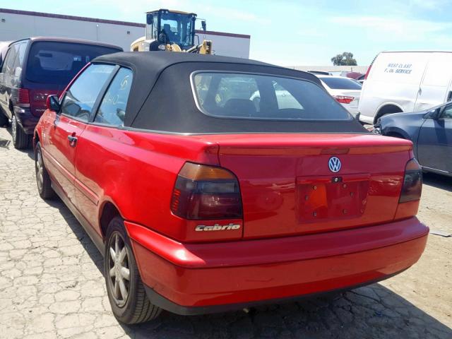 3VWBB61E8WM811693 - 1998 VOLKSWAGEN CABRIO GLS RED photo 3