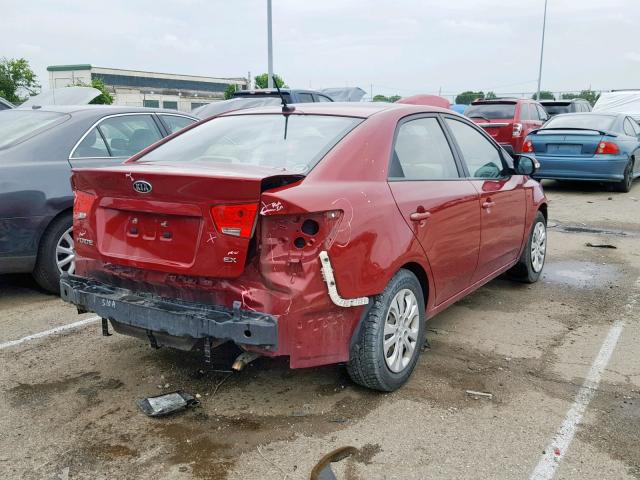 KNAFU4A26A5863120 - 2010 KIA FORTE EX RED photo 4