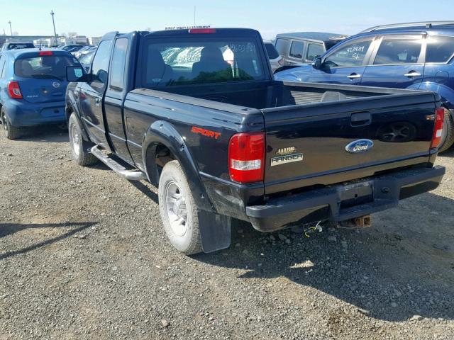 1FTYR44U67PA06304 - 2007 FORD RANGER SUP BLACK photo 3