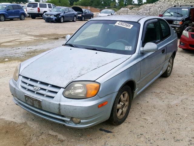 KMHCG35C94U303270 - 2004 HYUNDAI ACCENT GL BLUE photo 2