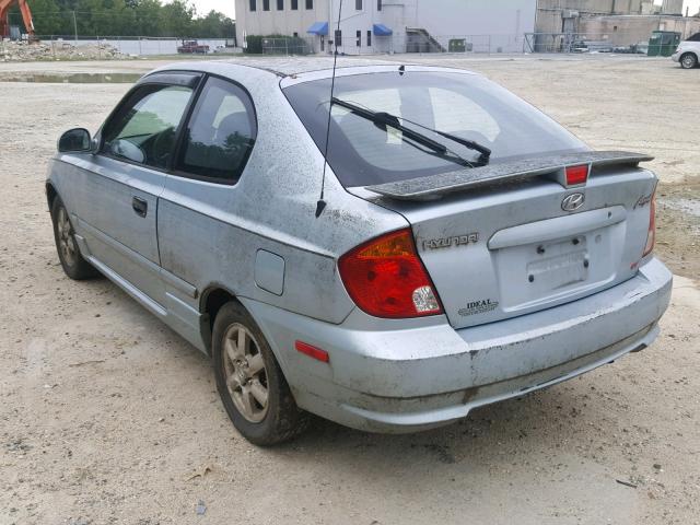 KMHCG35C94U303270 - 2004 HYUNDAI ACCENT GL BLUE photo 3