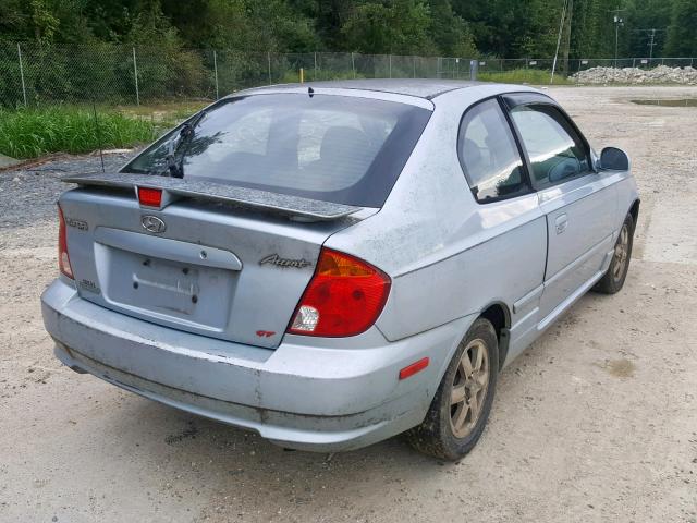 KMHCG35C94U303270 - 2004 HYUNDAI ACCENT GL BLUE photo 4