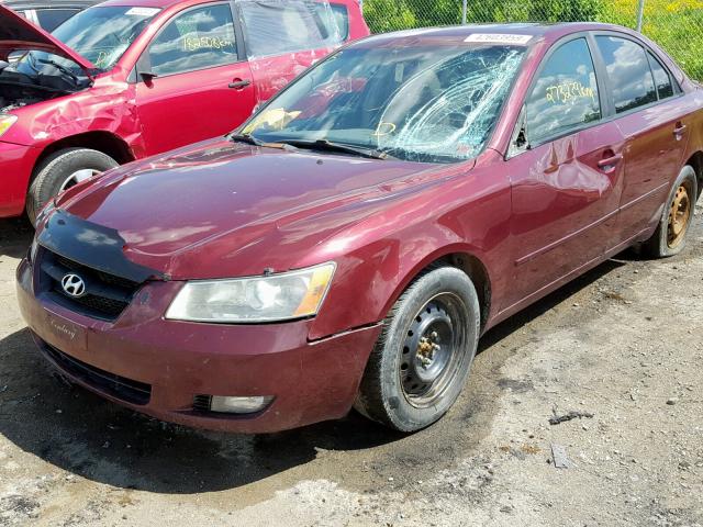 5NPET46F87H189090 - 2007 HYUNDAI SONATA GL BURGUNDY photo 2