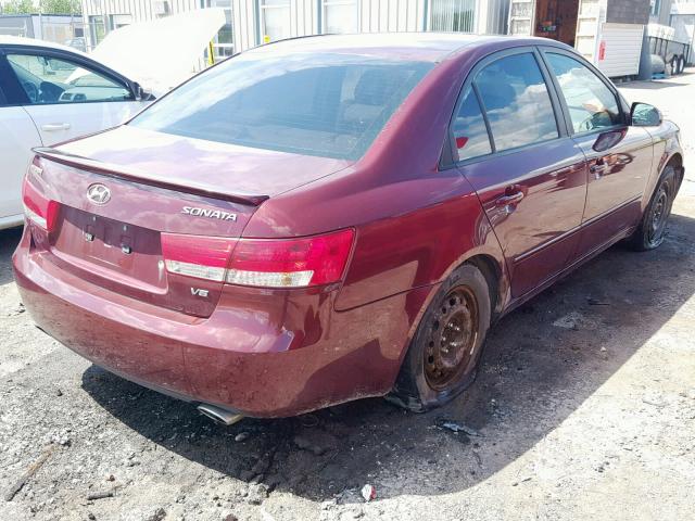 5NPET46F87H189090 - 2007 HYUNDAI SONATA GL BURGUNDY photo 4