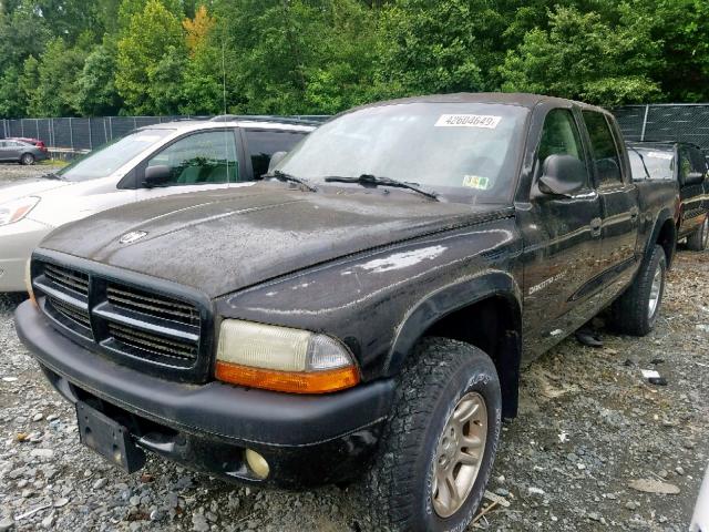 1B7HG38N12S615647 - 2002 DODGE DAKOTA QUA BLACK photo 2