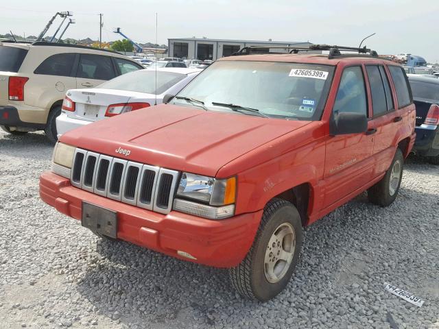 1J4FX48S6WC280740 - 1998 JEEP GRAND CHER RED photo 2