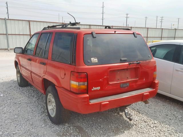 1J4FX48S6WC280740 - 1998 JEEP GRAND CHER RED photo 3