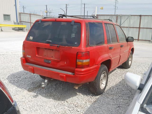 1J4FX48S6WC280740 - 1998 JEEP GRAND CHER RED photo 4