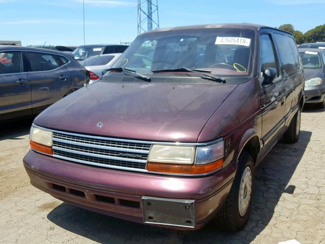 2P4GH2533RR601536 - 1994 PLYMOUTH VOYAGER BURGUNDY photo 2