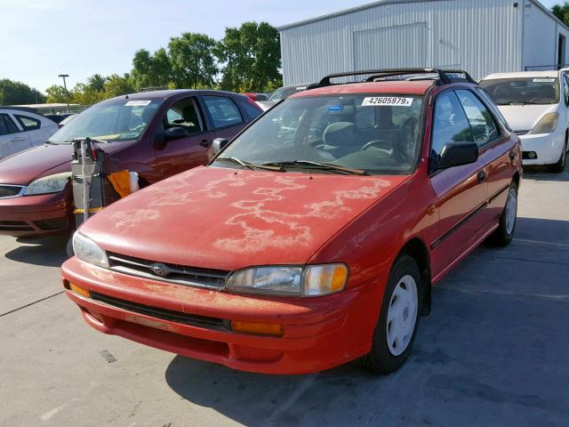 JF1GF2357SG816154 - 1995 SUBARU IMPREZA L RED photo 2